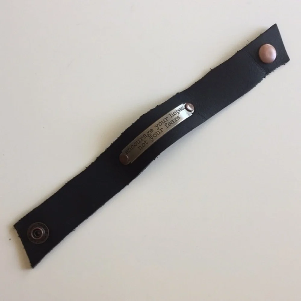 $49 SALE Handmade Leather Suede Cuff Bracelet Encourage Hope Inspire Men Women